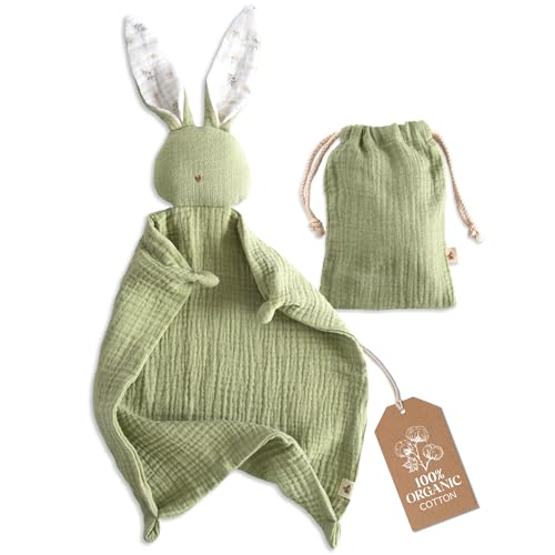 Mikito - Doudou Bebe 30x30cm Algodon Organico - Muselinas Bebe Algodon - Ideal para Arrullo Bebe Recien Nacido - Regalos Bebes Recien Nacidos Originales - Dudus Bebe