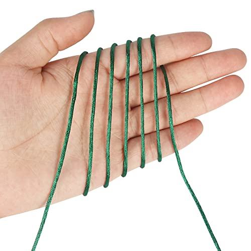 Image of Tenn Well 295ft 2mm Satin Nylon Cord Silky Rattail Dark Green for Crafts