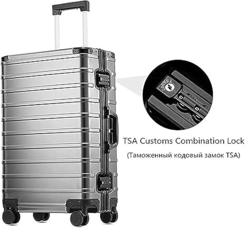 Wheeled Suitcase Aluminum-magnesium Alloy Suitcase Luggage Carry-on(C,24in)3