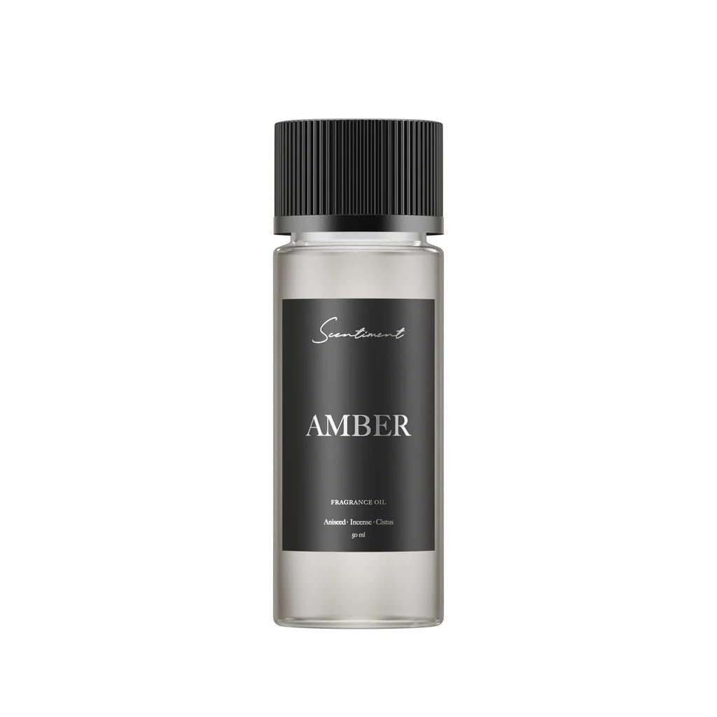 Diffuser Oil - Amber | Inspired by Luxury Five Star Hotel Lobby Scent | Aromatherapy Fragrance Oil | Notes of Cardamom, Leather, Lemon with Cinnamon & Sandalwood (50ml)