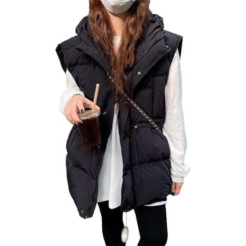 Womens Oversized Puffer Vest Stand Collar Sleeveless Zip Up Quilted Gilet Warm Padded Winter Jacket with Pockets