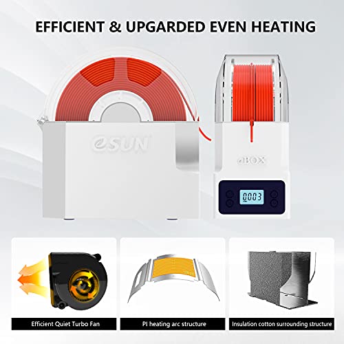 Image of eSUN eBOX Lite Upgraded 3D Printing Filament Dryer Box, Filament Storage Box, Spool Holder for Keeping 3D Printing Filament from Moist and Keeping Filaments Dehydrating, US Power Supply