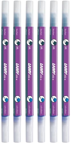 LAMY ink-x Tintenlöscher aus Kunststoff mit Löschspitze und Korrekturspitze - ausschließlich zum Löschen von königsblauer Tinte - Velvet 6er Set, Spitze M