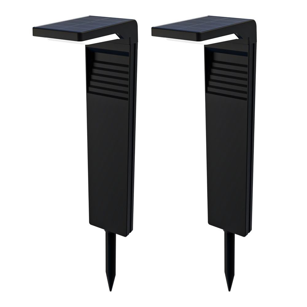HOFTRONIC Maine 2-pack - Lampada solare da esterno, IP65, impermeabile, illuminazione solare per esterni, faretto solare per giardino, cortile, vialetto, percorso, marciapiede, terrazza