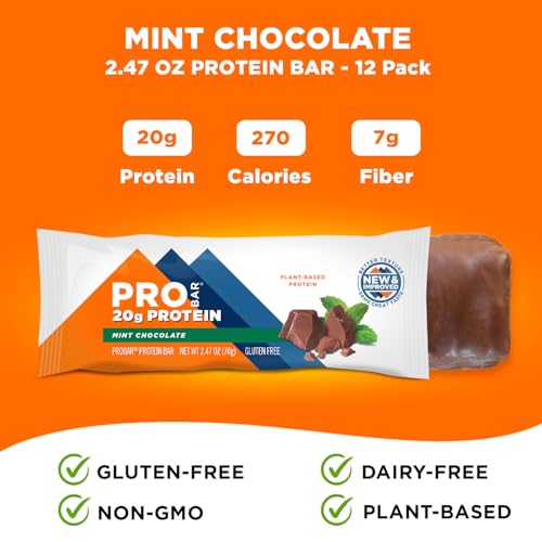 PROBAR - PROTEIN Bar, Mint Chocolate, Non-GMO, Gluten-Free, Healthy, Plant-Based, Whole-Food Ingredients, Natural Energy (12 Count) - Thumbnail 4