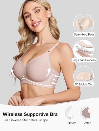 Image of Avidlove Wireless Bras for Women Push Up No Underwire Bra Full Coverage Seamless Bralettes Support Comfortable Everyday Bra