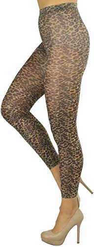 Image of ToBeInStyle Women's Footless Opaque Animal Zebra Tiger Tights Hosiery