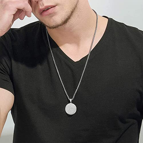 Pptabold Collana uomo acciaio portafortuna