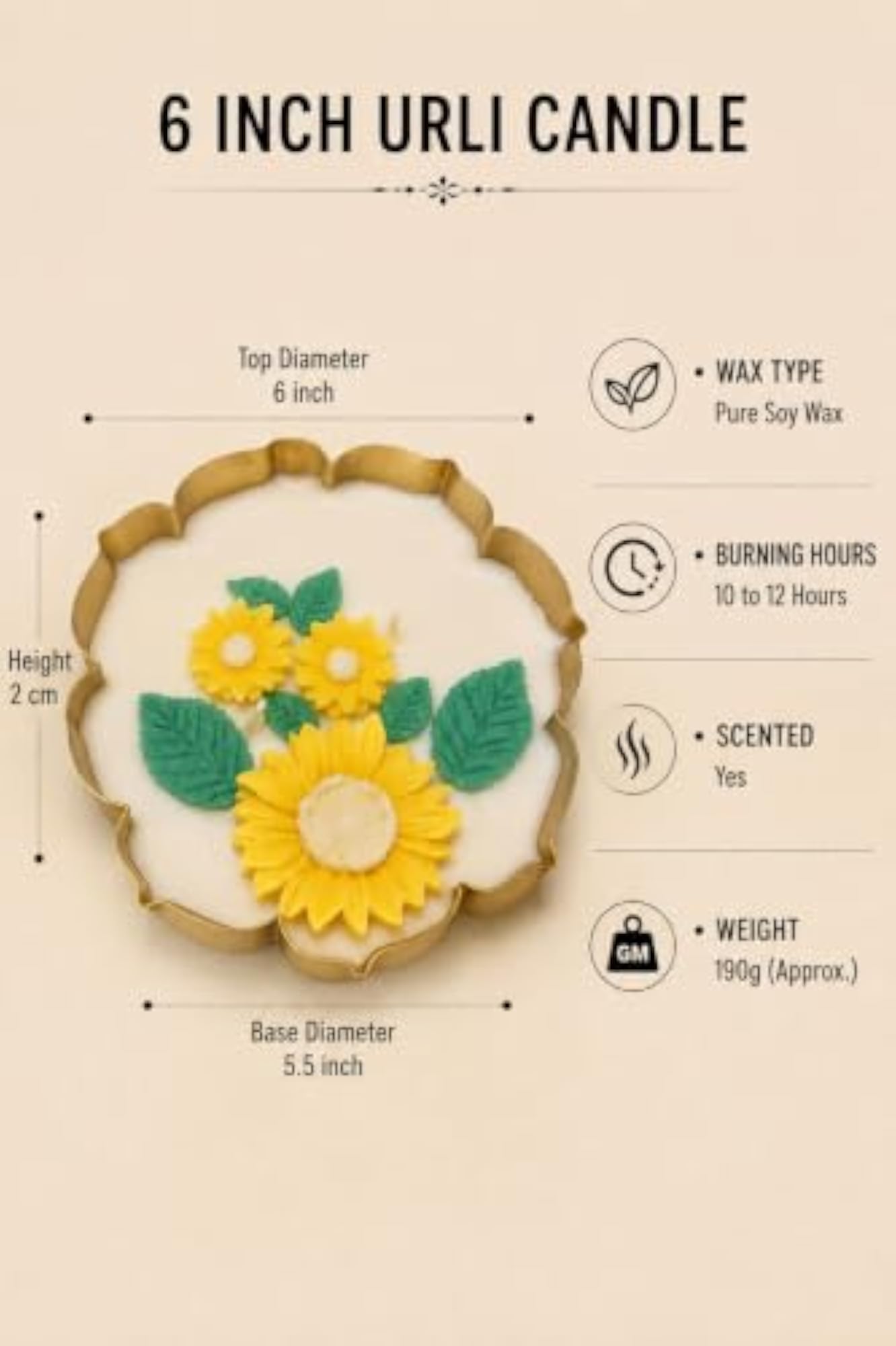 Decorative Sunflower Urli Candle