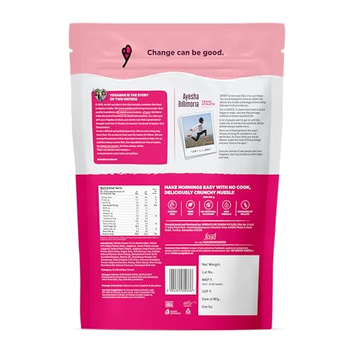 Yogabar Wholegrain Breakfast Muesli Fruits, Nuts + Seeds, 700 G (91% Nuts +Seeds Dried Fruits Whole Grains)