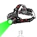 Lampe Frontale Verte, WESLITE 1000 Lumens Lampes Frontales Rechargeable avec Lumière Verte Zoom Capable Torche Frontale Puissante de Chasse pour Vision Nocturne, Pêche, Camping (Lumière Verte)