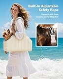 pecute Hundetasche für Kleine Hunde 3kg, Tragetasche Hund Hundetragetasche Leichte, Faltbare Hundetransportbox, Katzen Transporttasche für Unterwegs (Cremefarben)