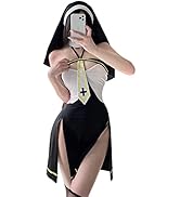 QNCLO Women's Lingerie Sexy Black and White Nun Role Playing Lingerie Set Role Playing Cosplay Ga...