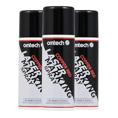 OMTech Laser Marking Spray,3X 8oz Red Laser Marking Spray for CO2 Laser Engravers, Red Spray for Laser Engraving Stainless Steel