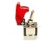 Pactrade Marine Red LED Dot Toggle Switch, Red Safety Switch Flip Cap Cover X5