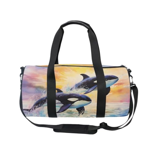 Sports Gym Bag Gym Duffle Bag Sport Bags for Men Women Whale 2 Durable Handle Luggage Bag