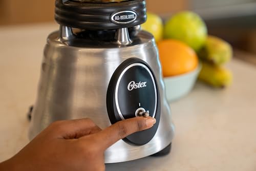 Oster Classic Series Heritage Blender with 6-Cup Glass Jar, 1000W Power, Stainless Steel Countertop Kitchen Blender