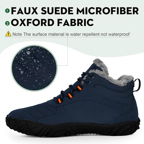 Orgone Winter Barefoot Shoes Snow Boots Women Men, Winter Warm Casual Snow Cold Boot Hiking Barefoot Womens Mens, Wide Toe Box Ankle Boot Five Finger Zero Drop Snow Booties Hike Shoes2