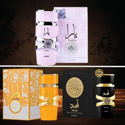 Lattafa for Unisex 3 Piece Eau de Parfum Gift Set (Yara for Women + Yara Tous for Women + Asad for Men) 3.4 Ounce/100 ml each - Image 4