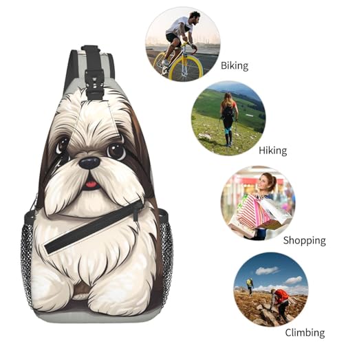Bolso shih tzu cruzado para hombro unisex miniatura 6