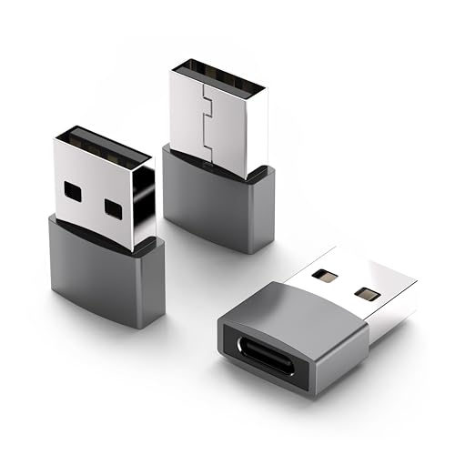 NUVUTEK USB C Female to USB Male Adapter, [ 3 Pack ] Type C to USB A Cable Converter