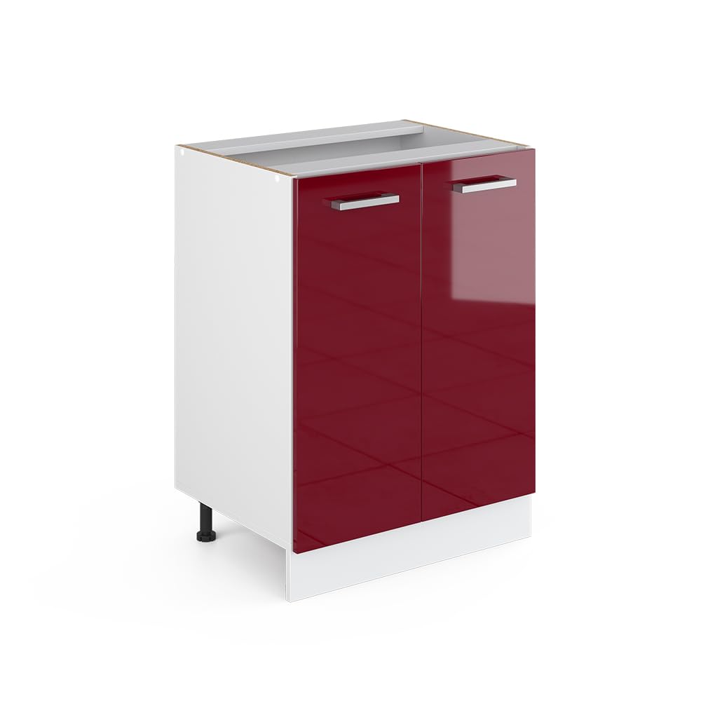Vicco Frontale cucina R-Line, Rosso lucido, 59.2 x 71.3 cm frontale del mobile per mobile base, adatto per armadi da cucina R-Line per un montaggio semplice