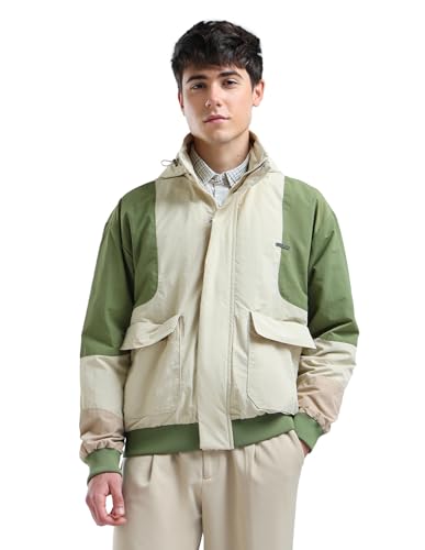 Image of Flying Machine Oversize Fit Colour Blocked Casual Jacket