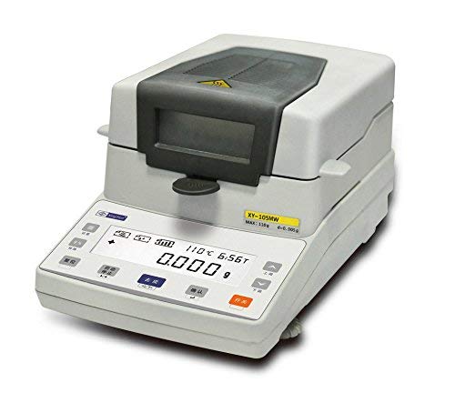 LCD Precision Halogen Moisture Analyzer Tester, 110g, Readability: 2mg, Temp: 40°C—199°C, Moisture: 0.00%—100.00%, Dry: 100.00%—0.00%, Pan: 90mm, for Agriculture, Medicine, Plastic