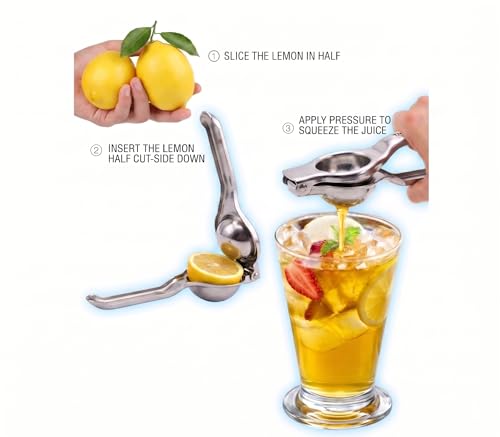 Image of Premium Heavy Duty Stainless Steel, Lemon Squeezer, with Bottle Opener, Manual Citrus Juicer, Rust Resistant, Kitchen, Lemon Juicer, Nimbu Nichodne wala, Nimbu Press, Squeezer,