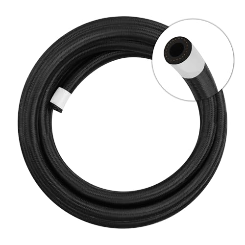 3/8 Fuel Lines with 3-Layer Combination Braided Fuel Line Hose,10Ft CPE 3/8 Fuel Hose for Oil Cooler Line,Vacuum Line,Universal 6AN Fuell Line Kit Fit Car Truck Boat