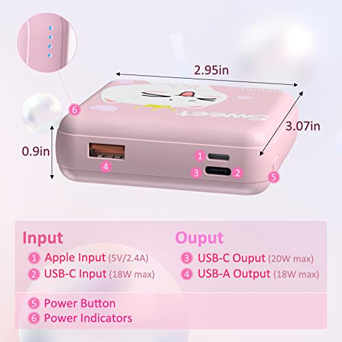 Yoobao Portable Charger 10000Mah, Usb-C (In & Out) 20W Fast Charging Mini Power Bank Cute Stuff For Girls, Pd3.0+Qc4.0 Cell Phone Battery Pack For Iphone 14 13 12 Pro, Ipad, Samsung Google Lg (Pink) #TOP6
