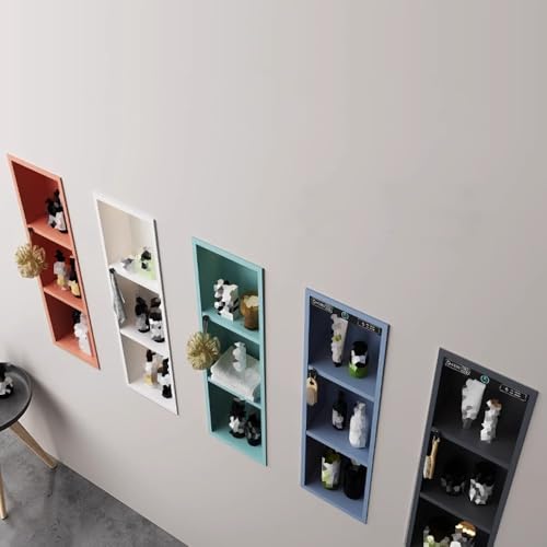 Mensola da doccia a LED, in acciaio inox, da incasso, per shampoo e sapone, installazione a parete nascosta, organizer da bagno moderno, 30 x 60 x 12,5 cm