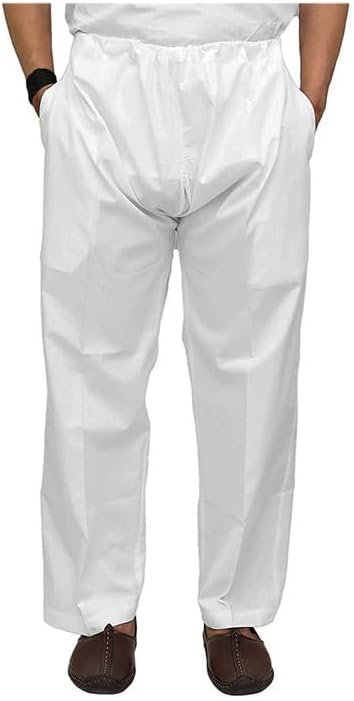 Men's Pure Cotton Pyjamas/Naade wala Pajama/Loose Straight fit Saada Pajama with Pockets & Nadi String Waist