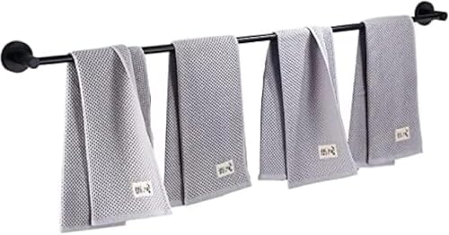 Toallero de barra de toalla negro mate de 90 cm, de acero inoxidable SUS 304, para baño y cocina, duradero y elegante, con tornillos incluidos