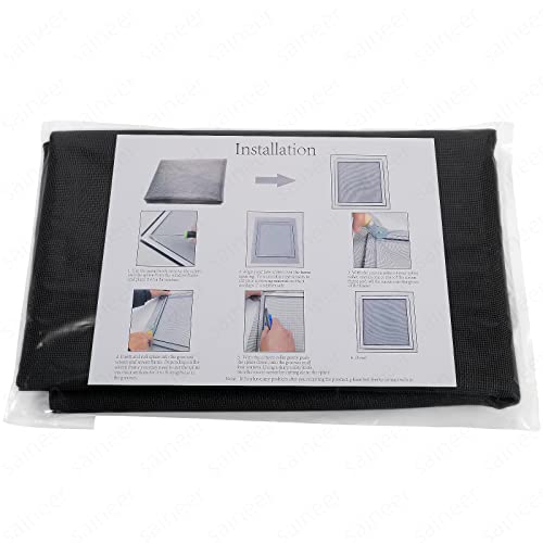 Wzircn Window Screen Mesh, Screen Door Mesh Diy Custom Window Screen Mesh For Window Patio Porch Screen (Black, 48''X118'') #TOP1