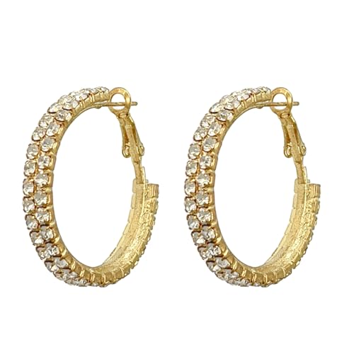 Créoles Las Vegas boucles d'oreilles en acier inoxydable doré cadeau femme idéal