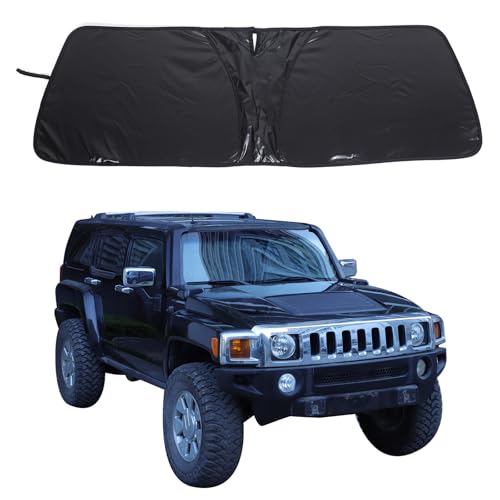 Windshield Sun Shade Compatible with Hummer H3 2005-2009 Accessories, Front Window Shades Cover for...