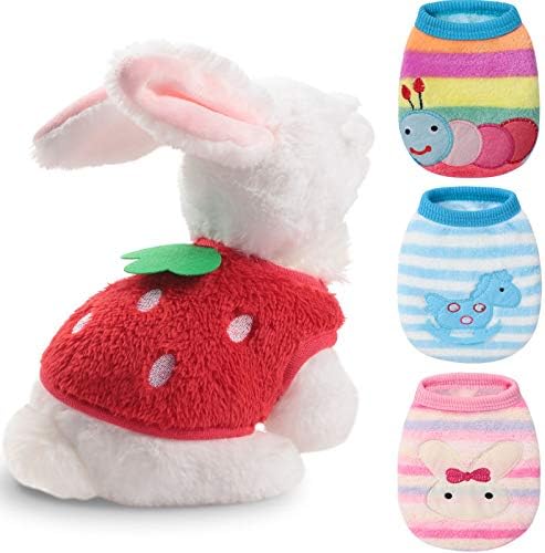Geyoga 4 Pieces Warm Puppy Clothes for Dogs Boy and Girl Ferret Sweaters Cat Rabbit Chihuahuas Vest Flannel Pet Costume Pet Apparel for Bunny Kitten Clothes Girl(3XS and 2XS)