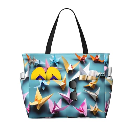 Sac à bandoulière imperméable grand format grand sac fourre-tout noir motif japonais