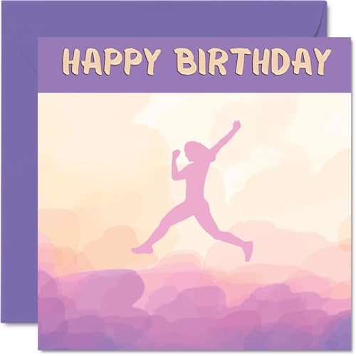 Tarjetas de cumpleaños deportivas para mujeres y niñas, Parkour Girls in Sport, tarjeta de cumpleaños de Parkour para amiga, hermana, hija, sobrina, compañera de equipo, tarjetas de felicitación de