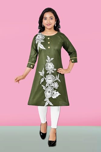 Image of Sevgi Girl's Floral Print Rayon Kurti