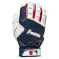 Franklin 2nd-Skinz Youth Batting Gloves White Navy - HIT A Double