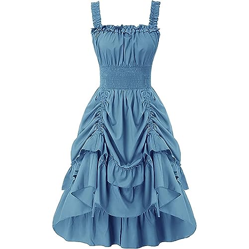 Robe gothique femme cottagecore rouge chic asymétrique haut bas