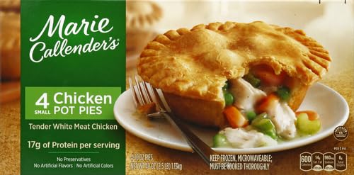 Miniatura 3 de Marie Callender's Pastel de pollo, harina para microondas con carne blanca de pollo en una corteza escamosa, comida congelada, 40 onzas, paquete de 4