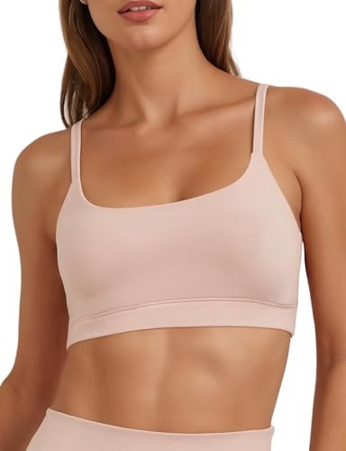 Image of Buauty Sports Bra for Women, U Neck Adjustable Spaghetti Strap Workout Bra with Removable Cups for Yoga Pilates Gym