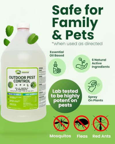 Image of Mosquito Magician Ready-to-Use Mosquito Yard Spray 2 Gal (Mint) - Kills Mosquitoes, Fleas & Fire Ants, Repels and Prevents Ticks - Essential Oil Formula for Sprayers, Foggers & Misting Systems