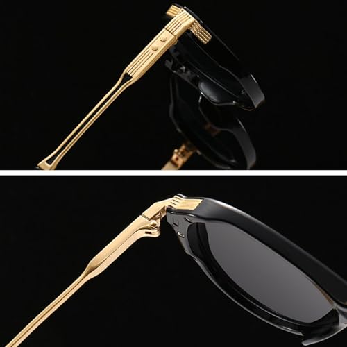 Lunettes de soleil rétro mi-métalliques contre éblouissement UV400