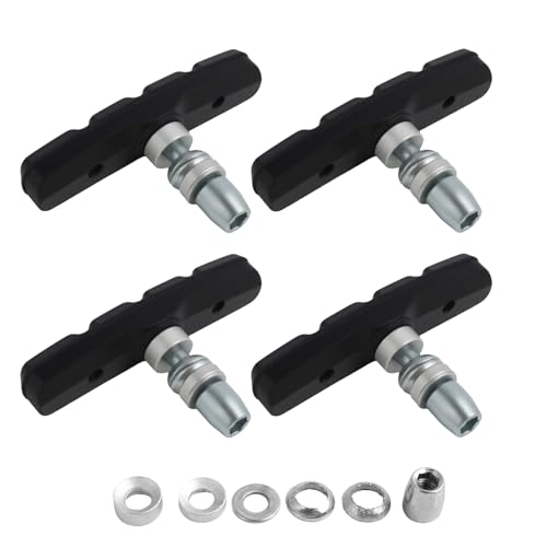 Pastillas de freno para bicicleta, 70 mm, simétricas, zapatas duraderas y adaptables, color negro