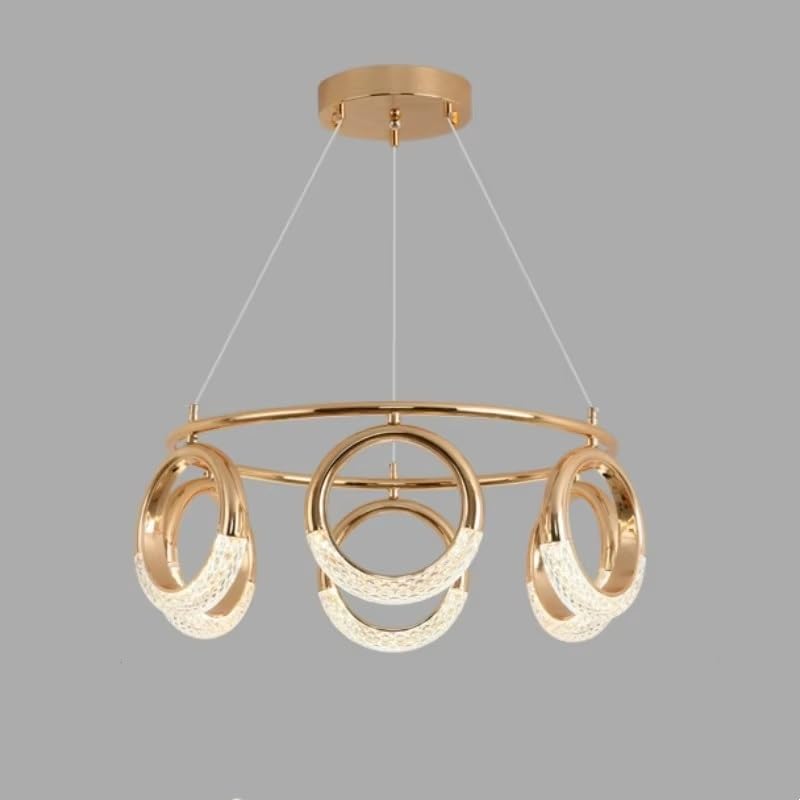 Lustre de salon circulaire de luxe CFWSHJ, grand luminaire suspendu d'escalier chic