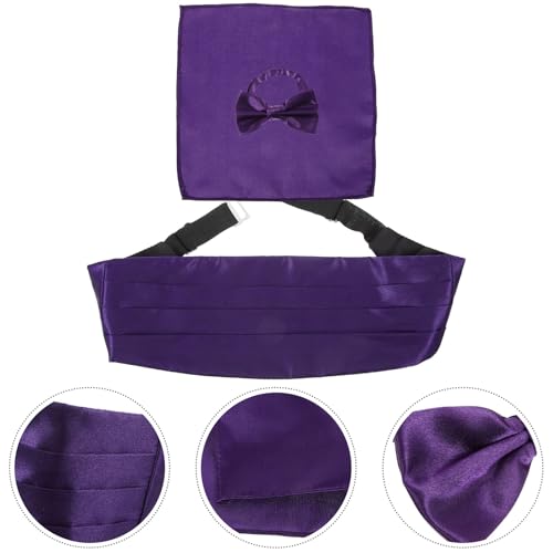 Set de fajín y moño para hombre color púrpura miniatura 7